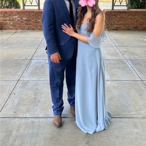 Azazie Juna dress dusty blue